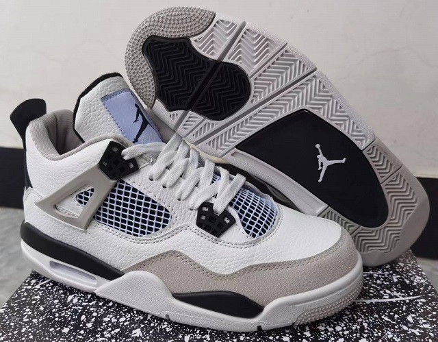 Women Air Jordan 4 Cement Military Black